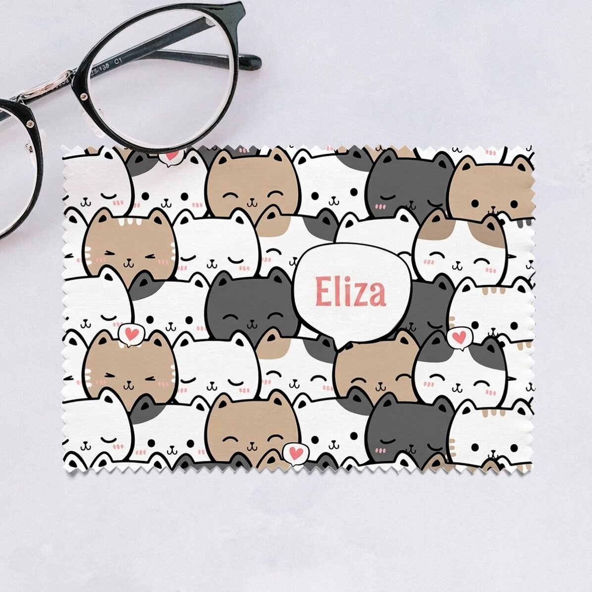 Personalizovaná utěrka na čištění displejů a brýlí – Cute cats