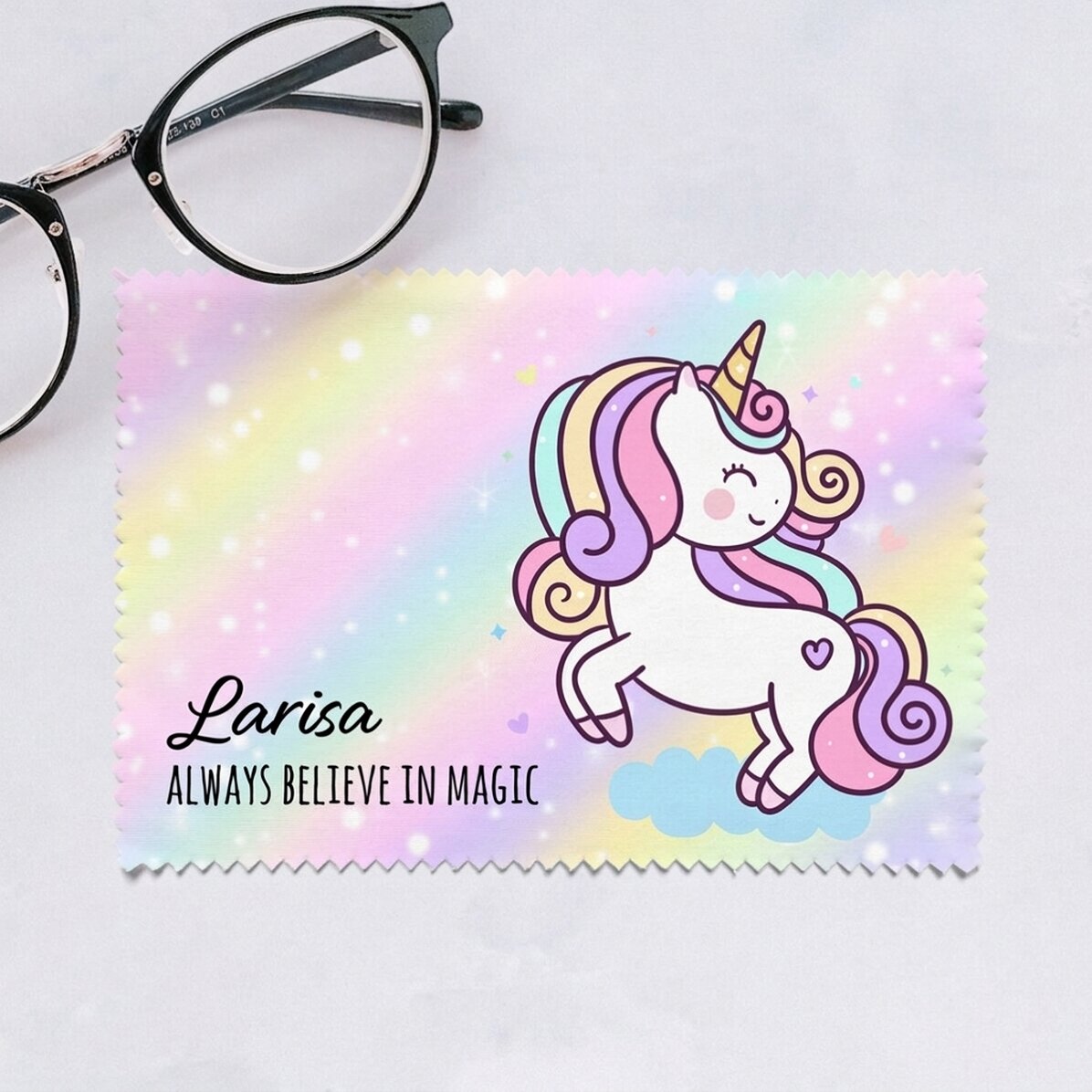 Personalizovaná utěrka na čištění displejů a brýlí – Unicorn
