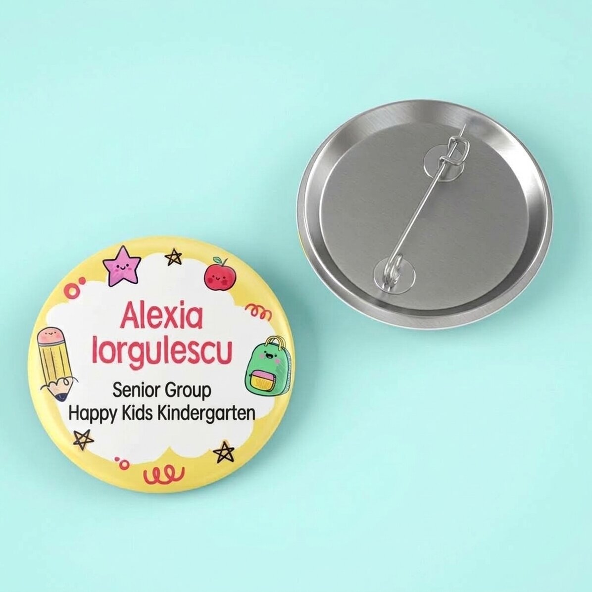 Personalizovaná placka se jménem a textem – barevná