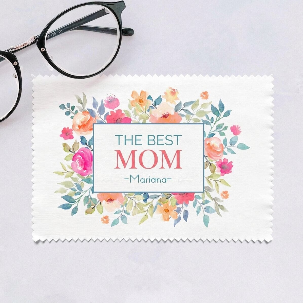 Personalizovaná utěrka na čištění displejů a brýlí – Flowers