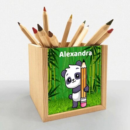 Personalizovaný stojánek na tužky s nápisem – Cute Panda