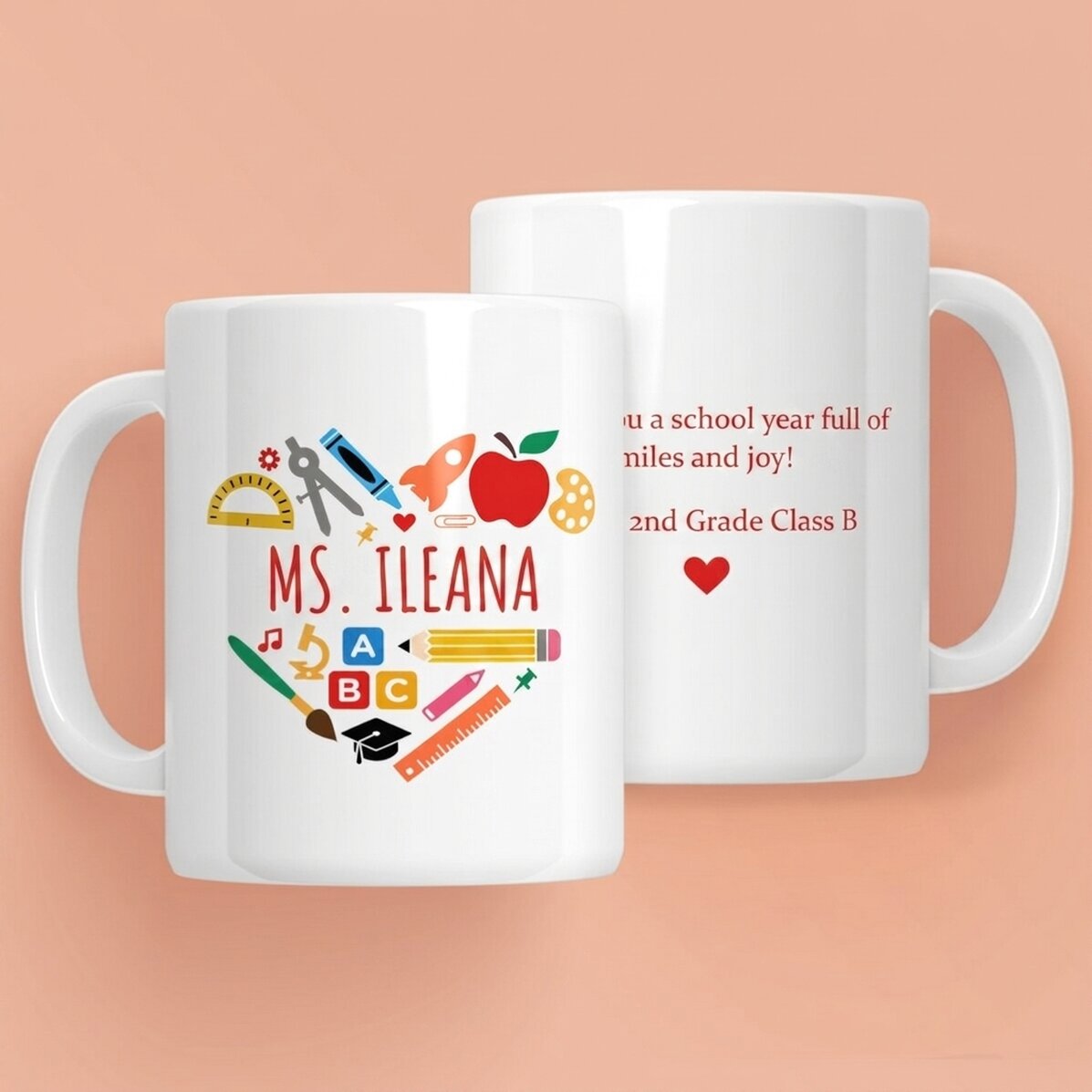 Personalizovaný hrnek s nápisem pro učitele – Heart