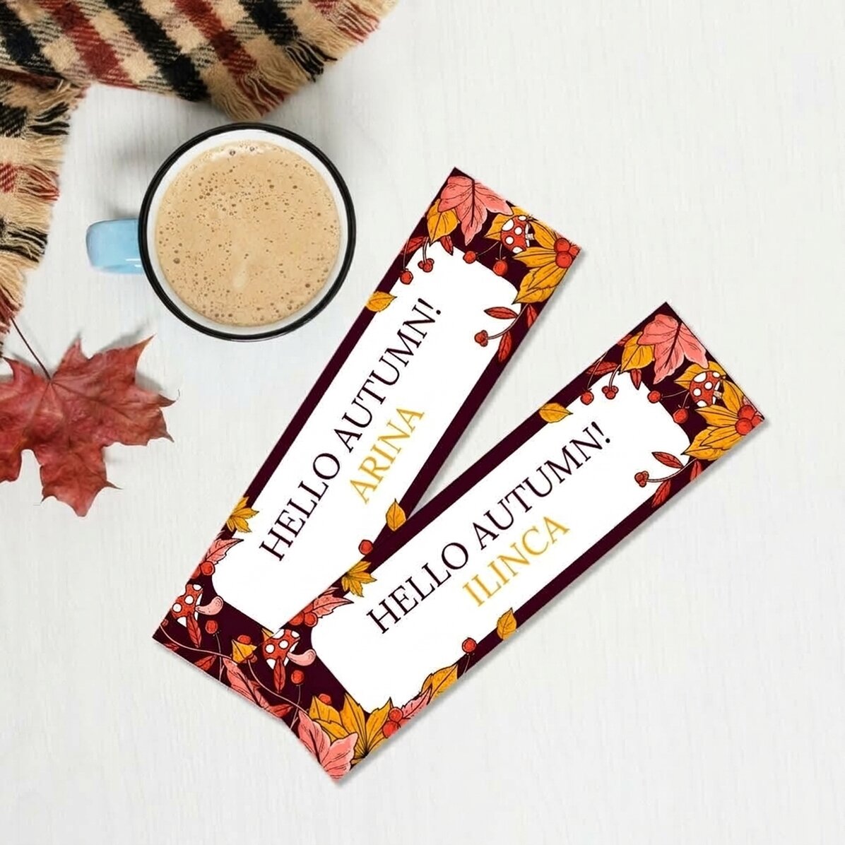 Personalizovaná záložka s vzkazem – Hello Autumn!