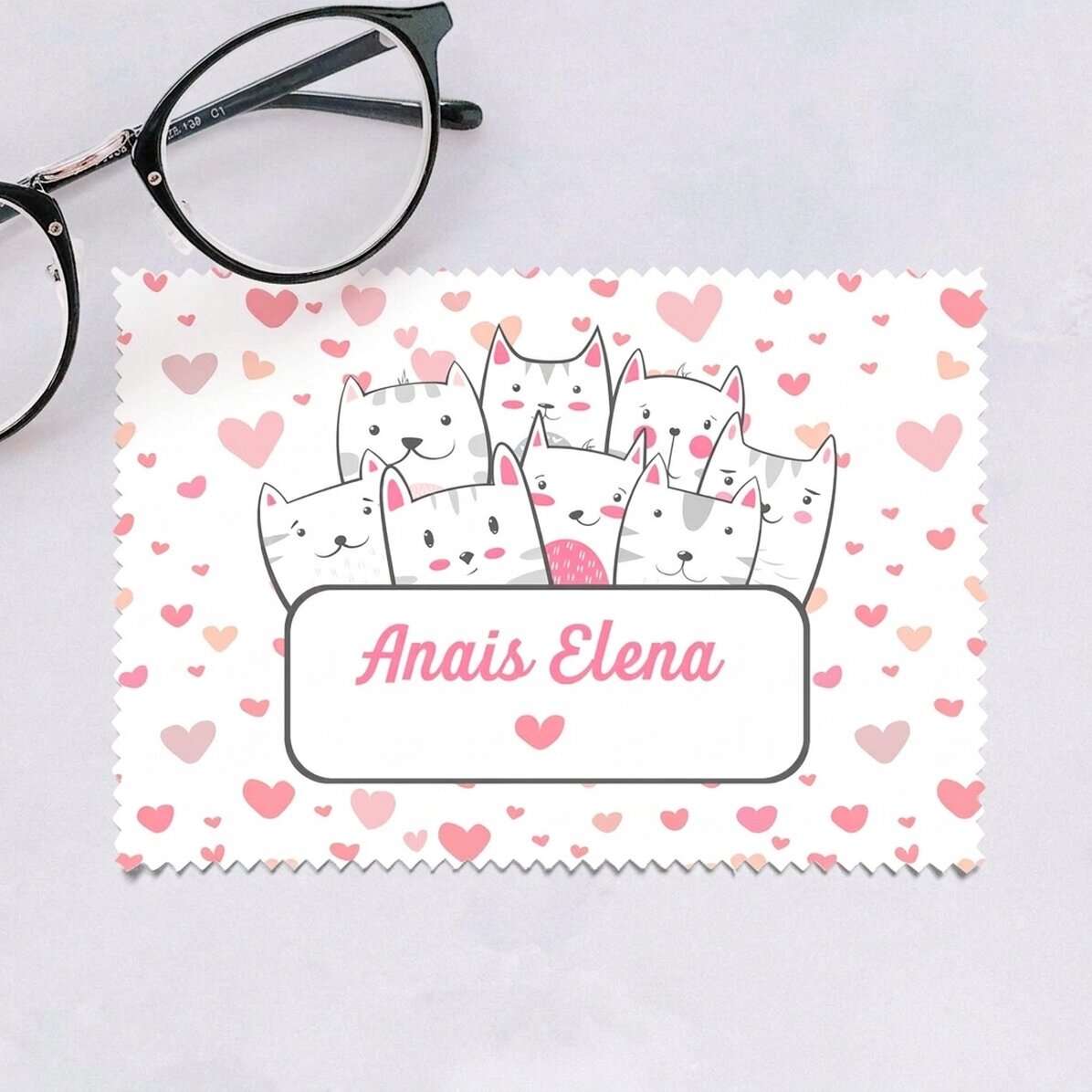 Personalizovaná utěrka na čištění displejů a brýlí – Kitty