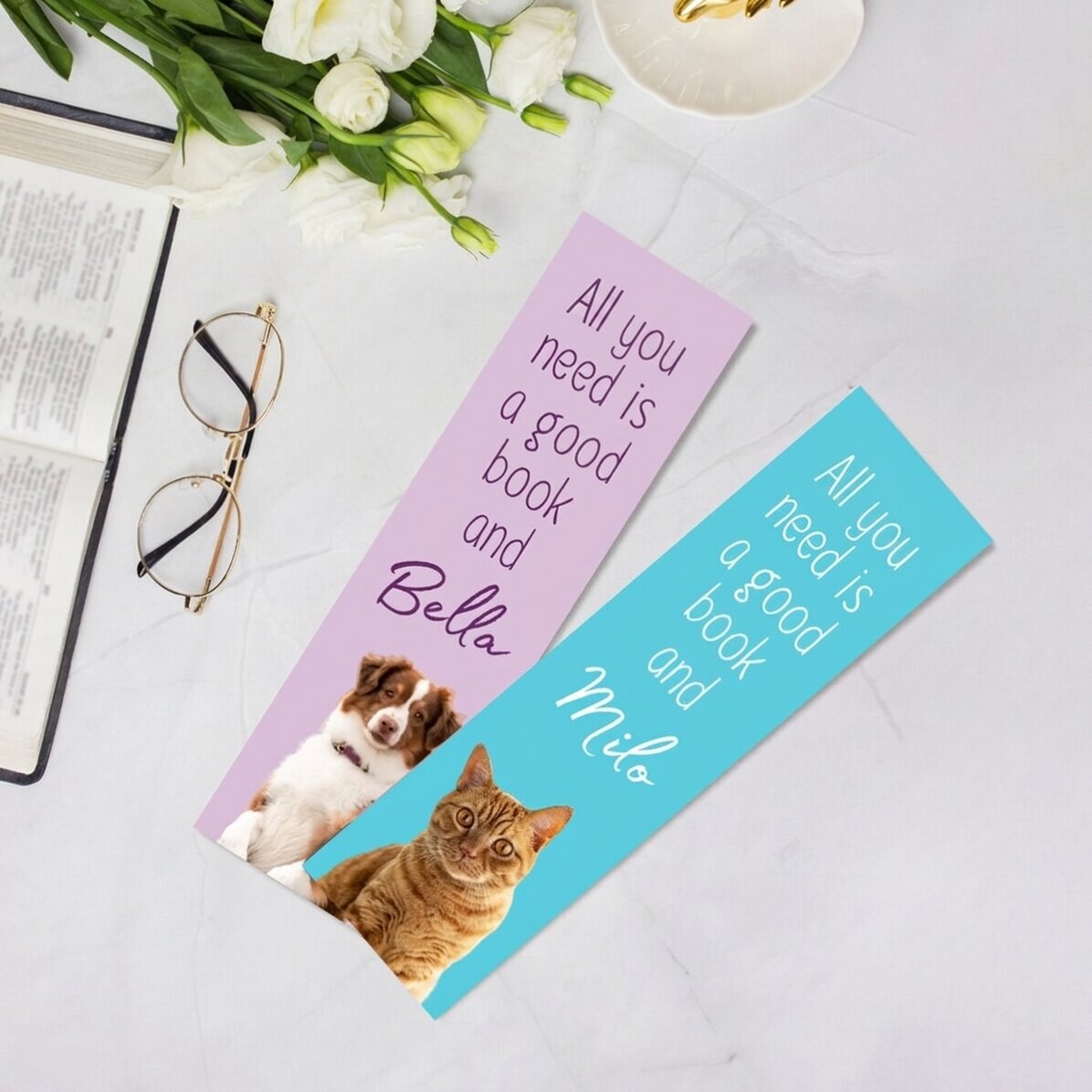 Personalizovaná záložka s textem a fotografií – Animalut