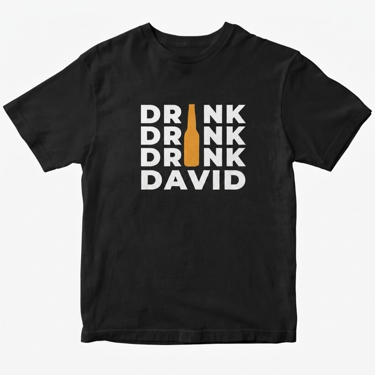 Bavlněné tričko s vlastním nápisem – Drink, drank, drunk