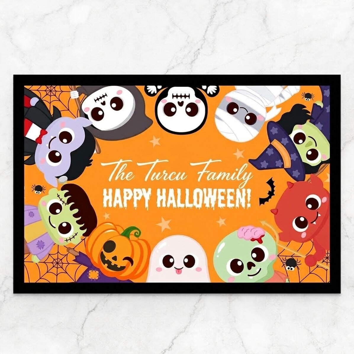 Personalizovaná rohožka s nápisem – Roztomilý Halloween