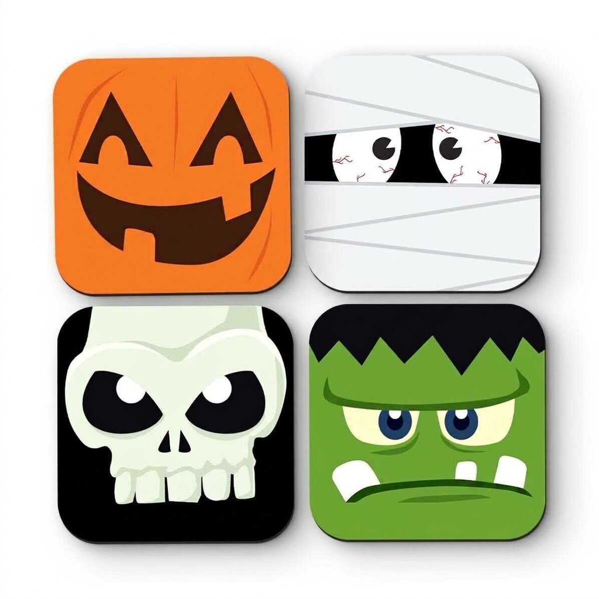Sada 4 podtácků s vlastním textem – Halloween