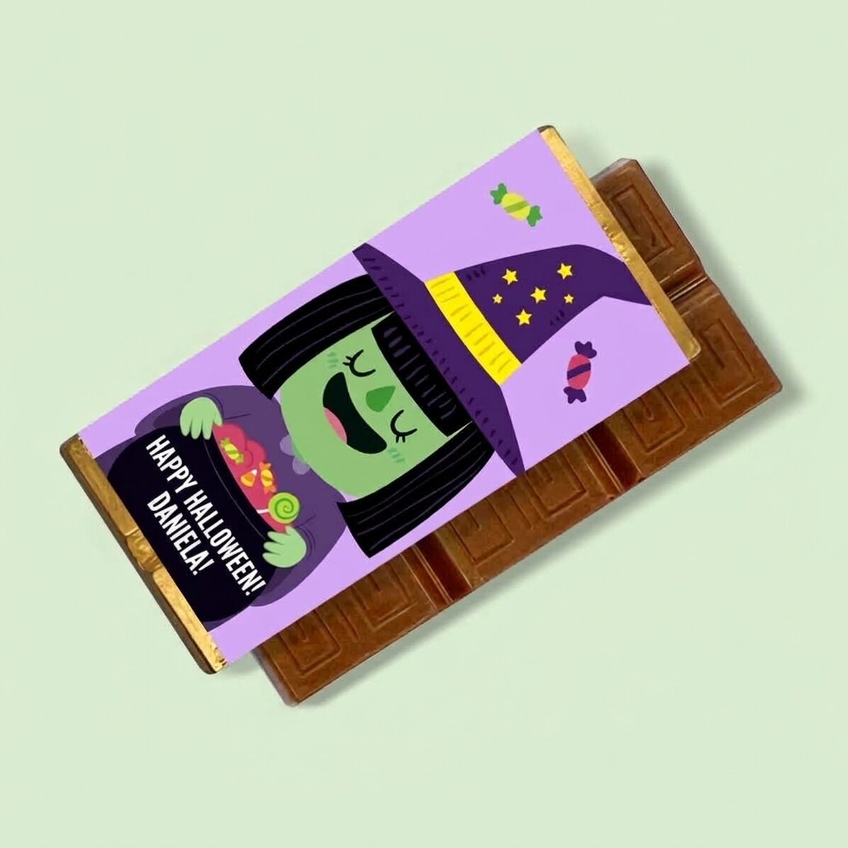 Mini čokoládová tabulka s vlastním textem – Witch