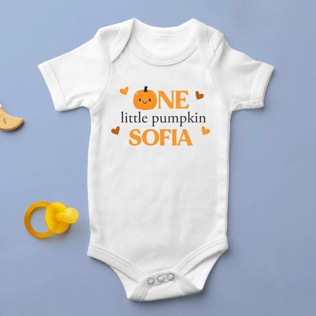 Dětské body s vlastním textem – One little pumpkin