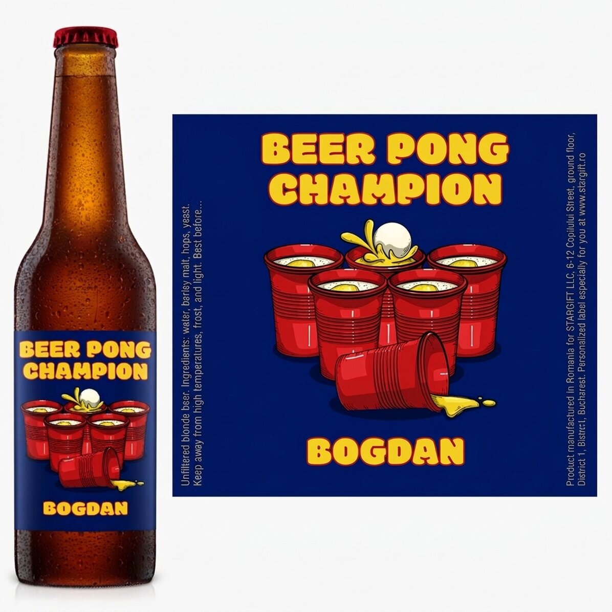 Pivo s vlastním textem – Beer pong