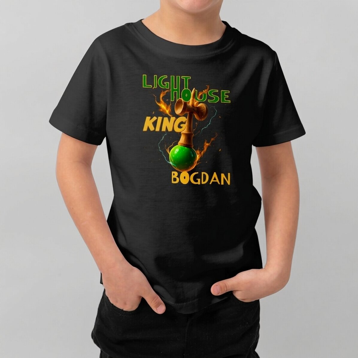 Dětské bavlněné tričko s vlastním textem – Lighthouse King