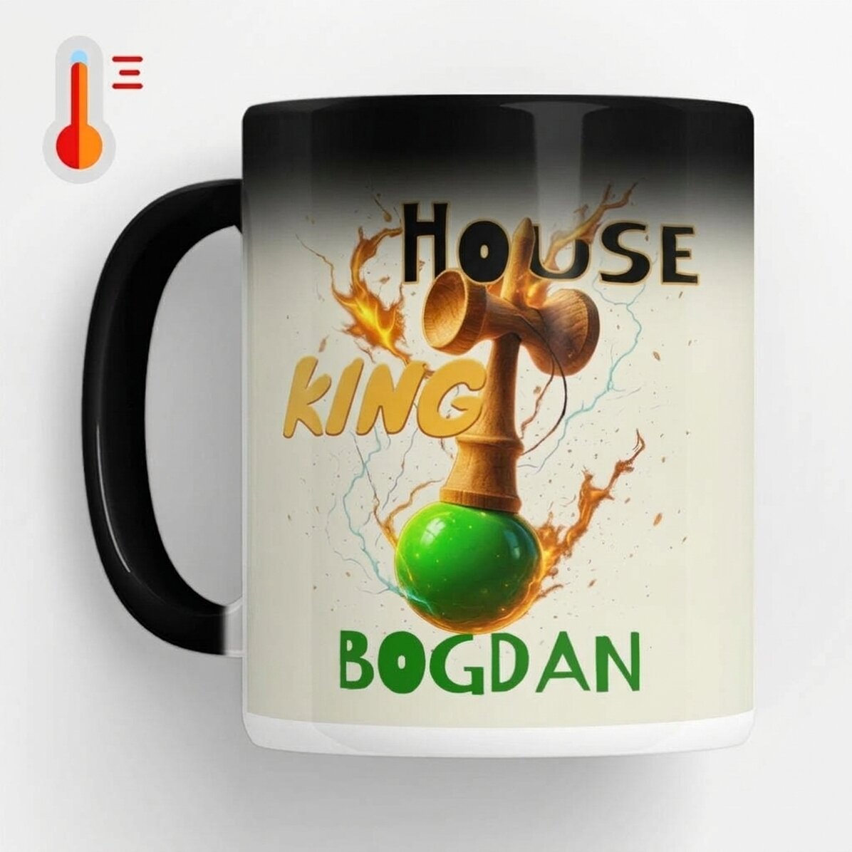 Termocitlivý hrnek s vlastním textem – Lighthouse King
