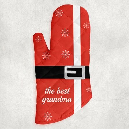 Personalised oven glove with text - Father Christmas