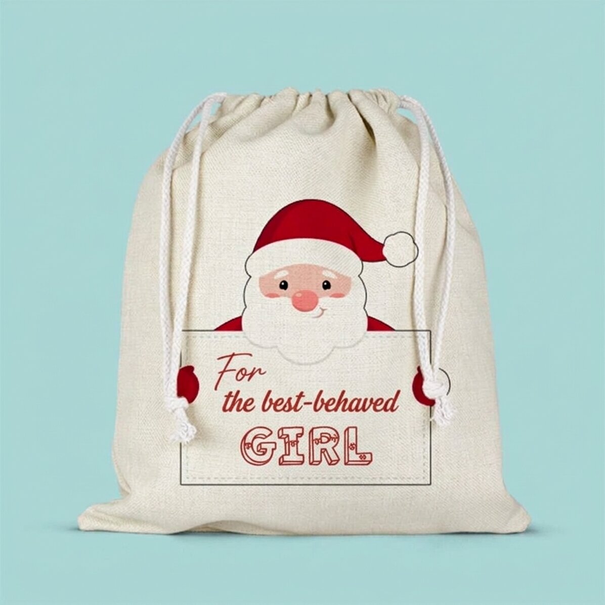 Středně velký dárkový sáček s vlastním textem – Od Santa Clause