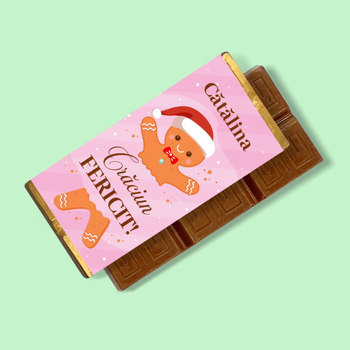 Mini čokoládová tabulka s vlastním textem – Gingerbread