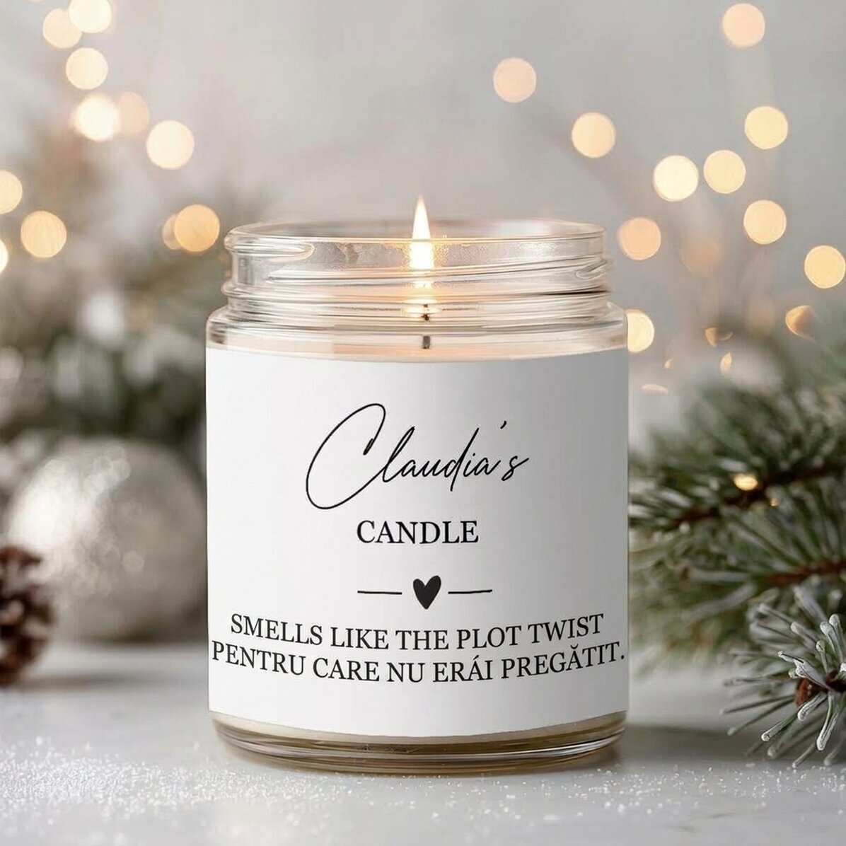 Velká vonná svíčka s vlastním textem – Smells like