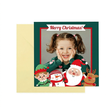 Personalised square card with message and photo - Santa's Helpers