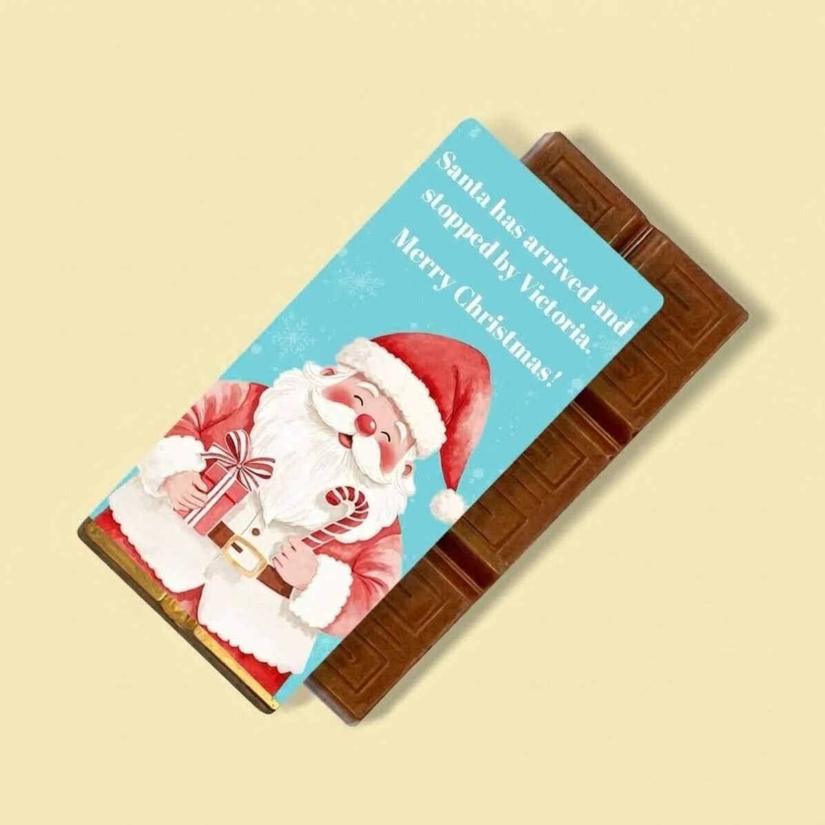 Mini čokoládová tabulka s osobním vzkazem – Cute Santa