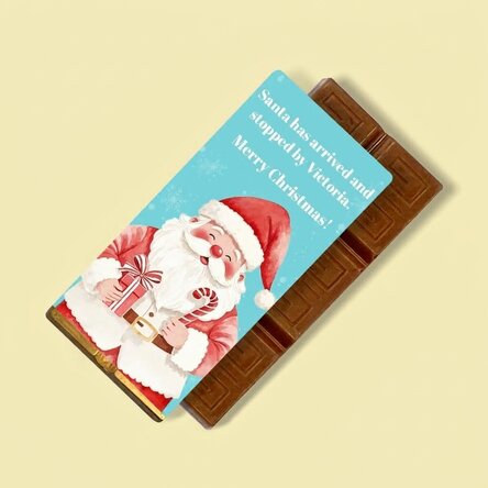 Personalised mini chocolate bar with message - Cute Santa