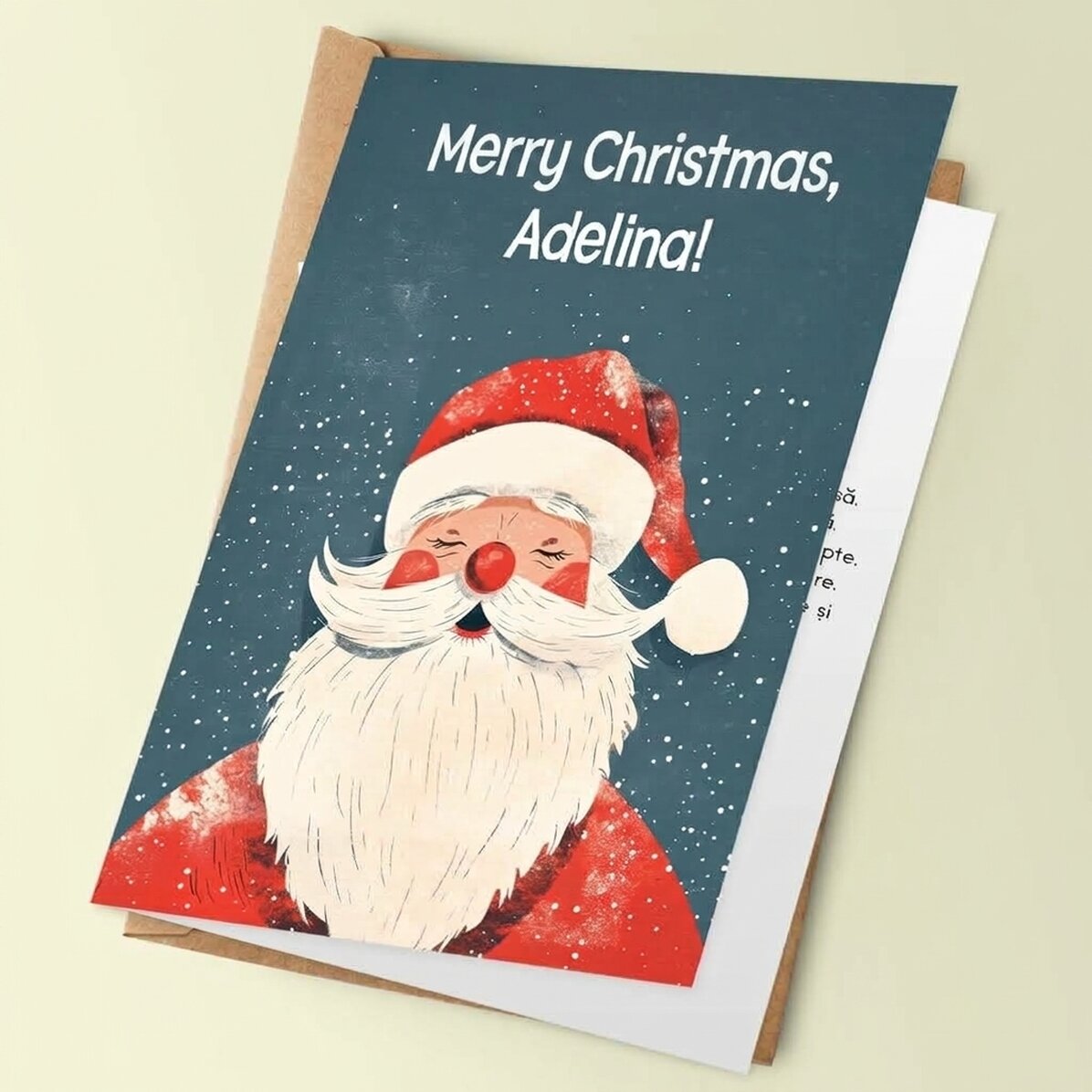 Personalizované přání s vánočním vzkazem – Vintage Santa