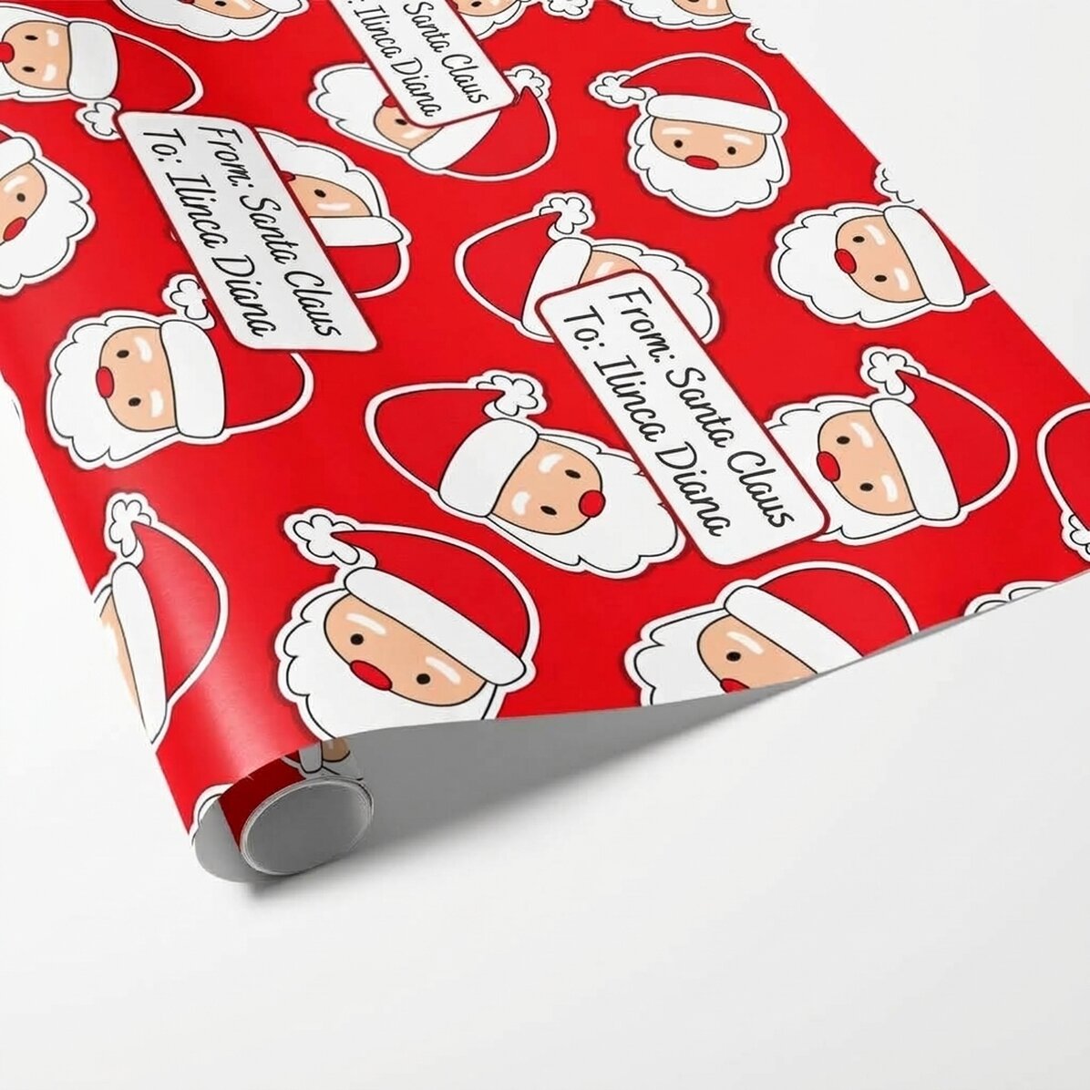 Dárkový balicí papír s vlastním textem – Santa