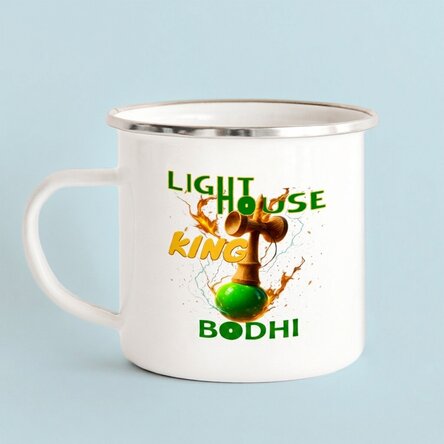 Smaltovaný kovový hrnek s jménem pro děti – Lighthouse King