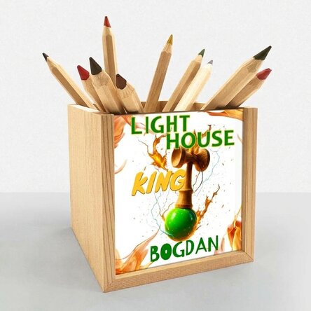 Personalizovaný stojánek na tužky s nápisem – Lighthouse King