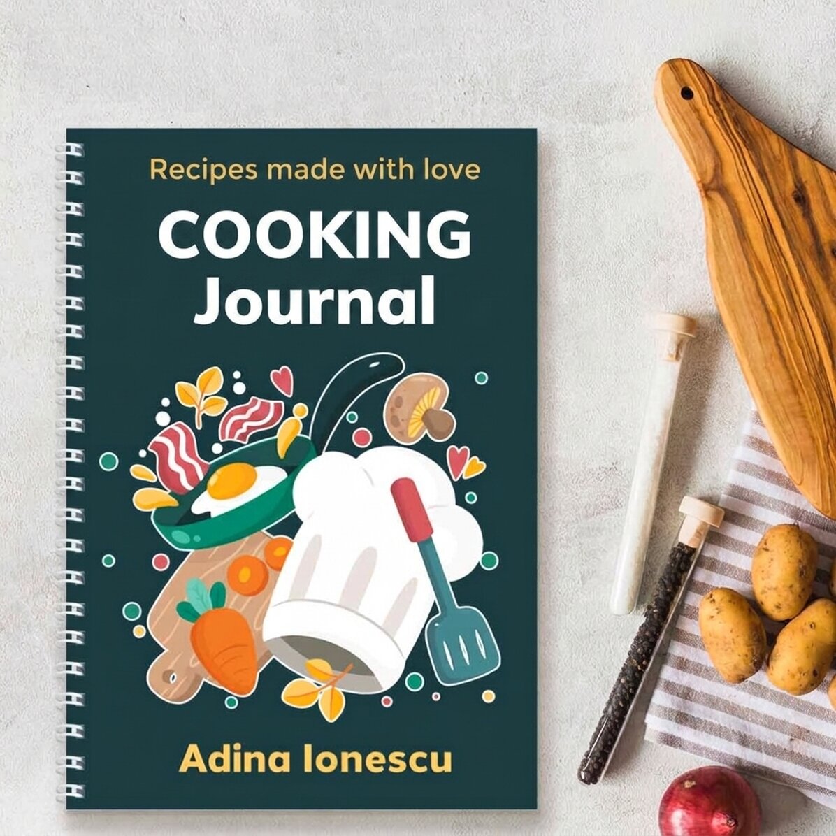Notebook s osobním vzkazem – Kuchařský deník