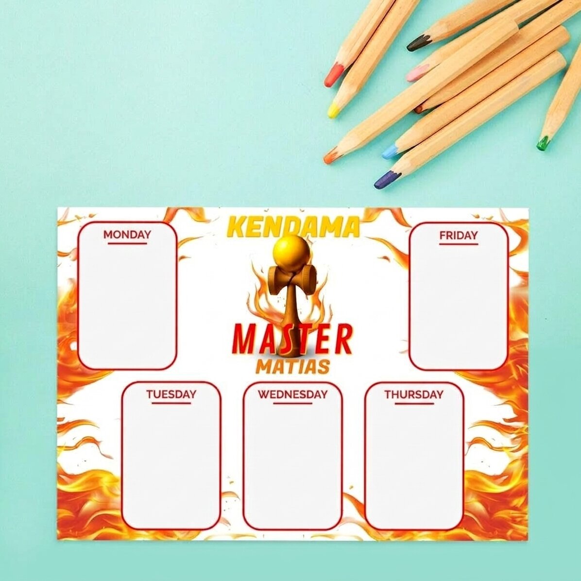 Přizpůsobitelný rozvrh s textem – Kendama Master
