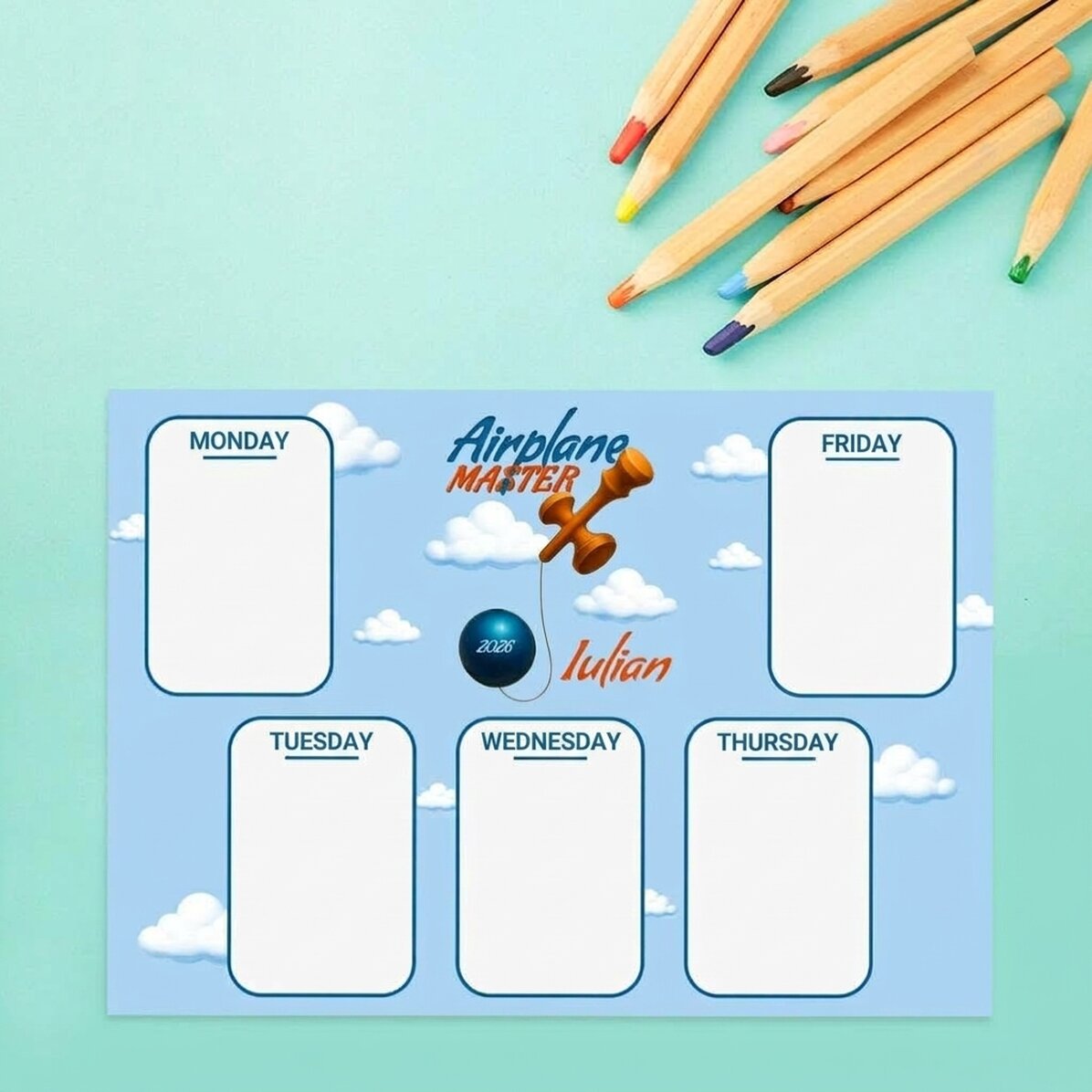 Přizpůsobený rozvrh s textem – Airplane Master