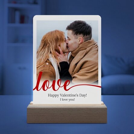 Personalizovaná LED noční lampička s fotografií a vzkazem – Love