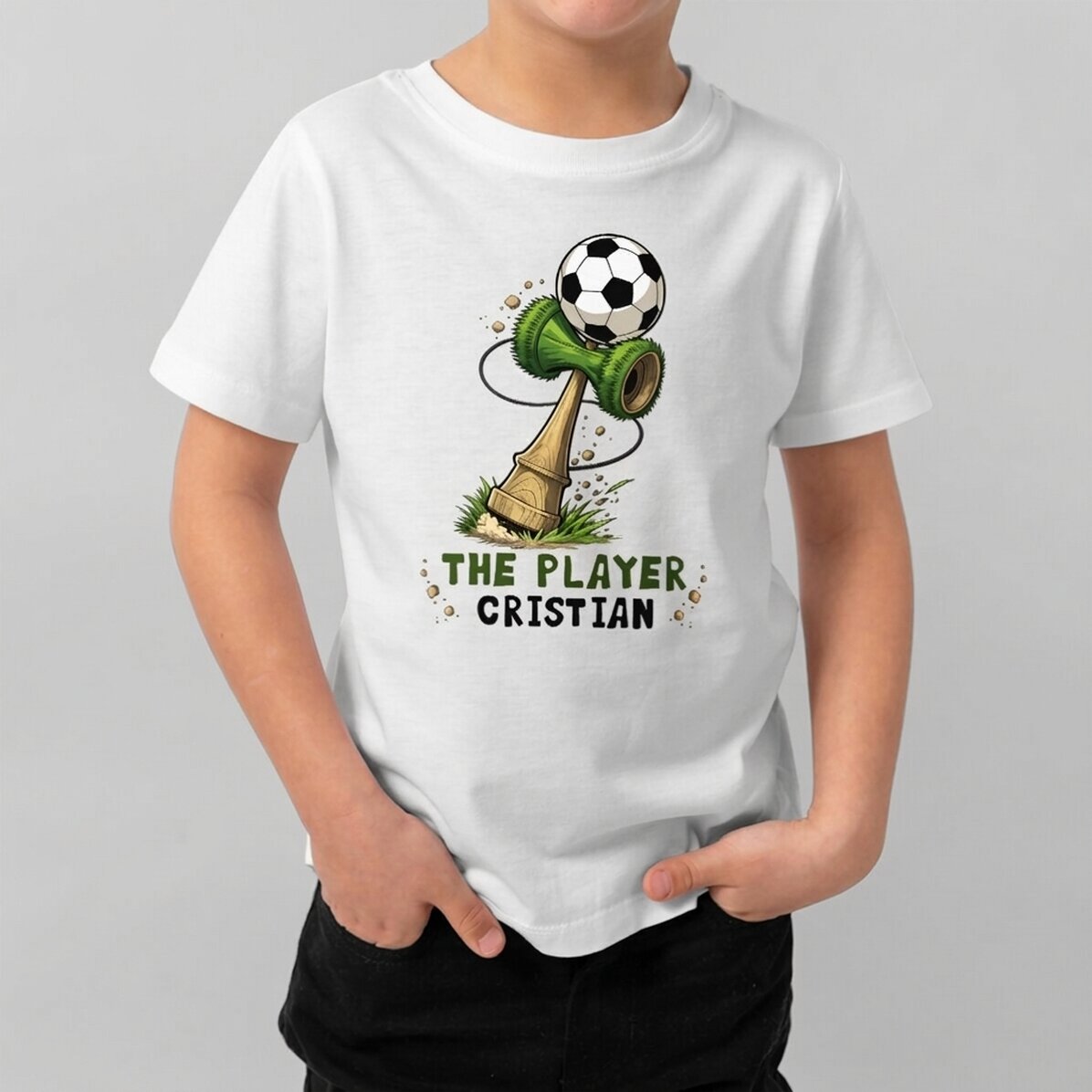 Dětské bavlněné tričko s vlastním textem – Kendama Fotbal