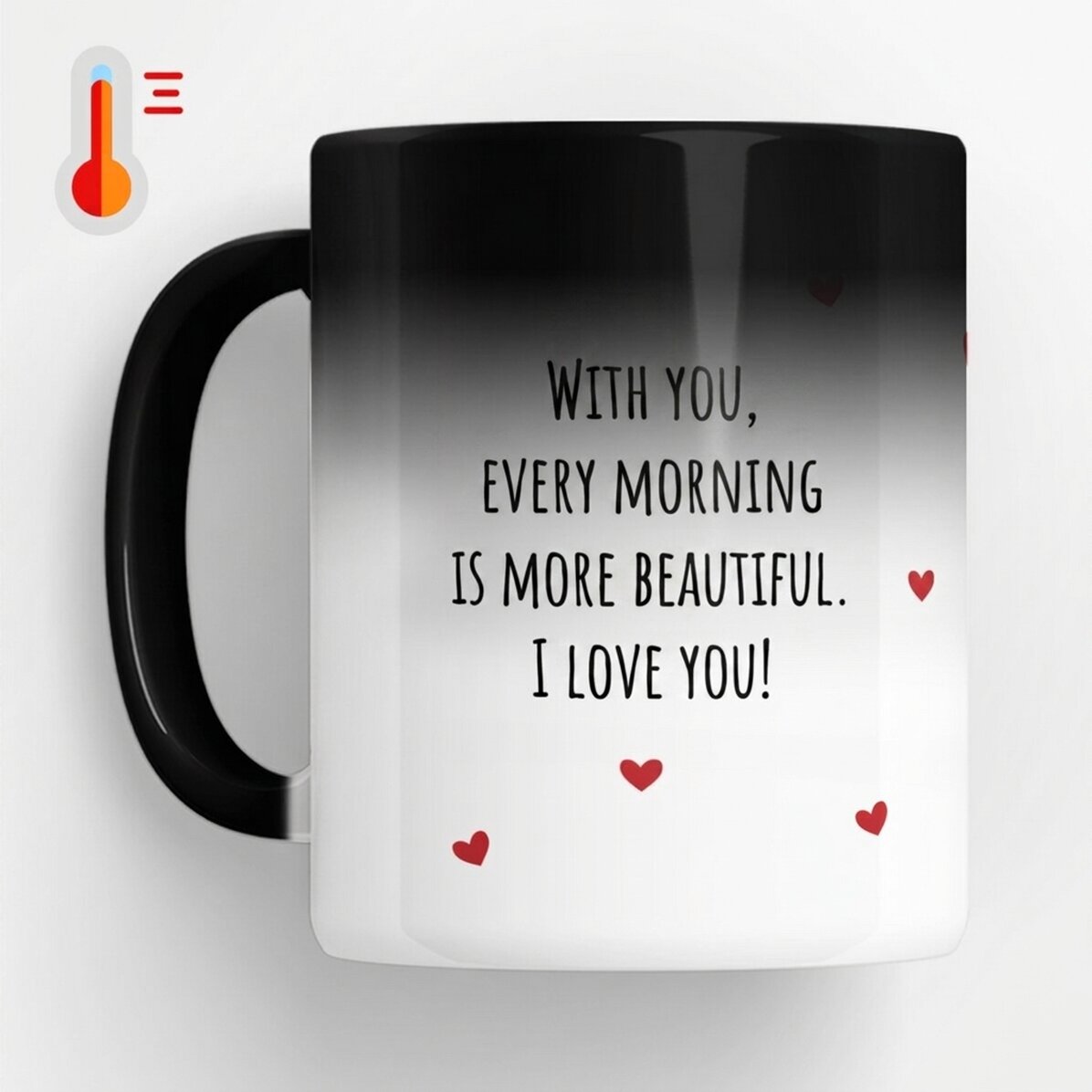 Termocitlivý hrnek s vlastním nápisem – Love