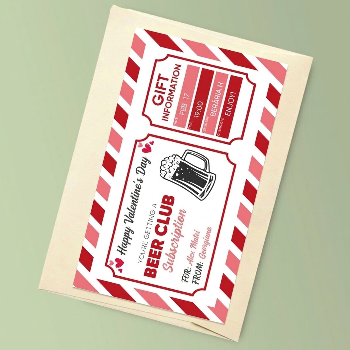 Personalizovaná karta s textem – Beer Club