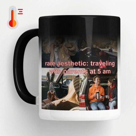Termocitlivý hrnek s vlastním obrázkem a textem – Rare aestethic