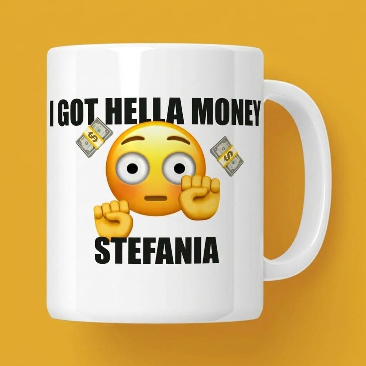 Personalizovaný hrnek s nápisem – I got hella money