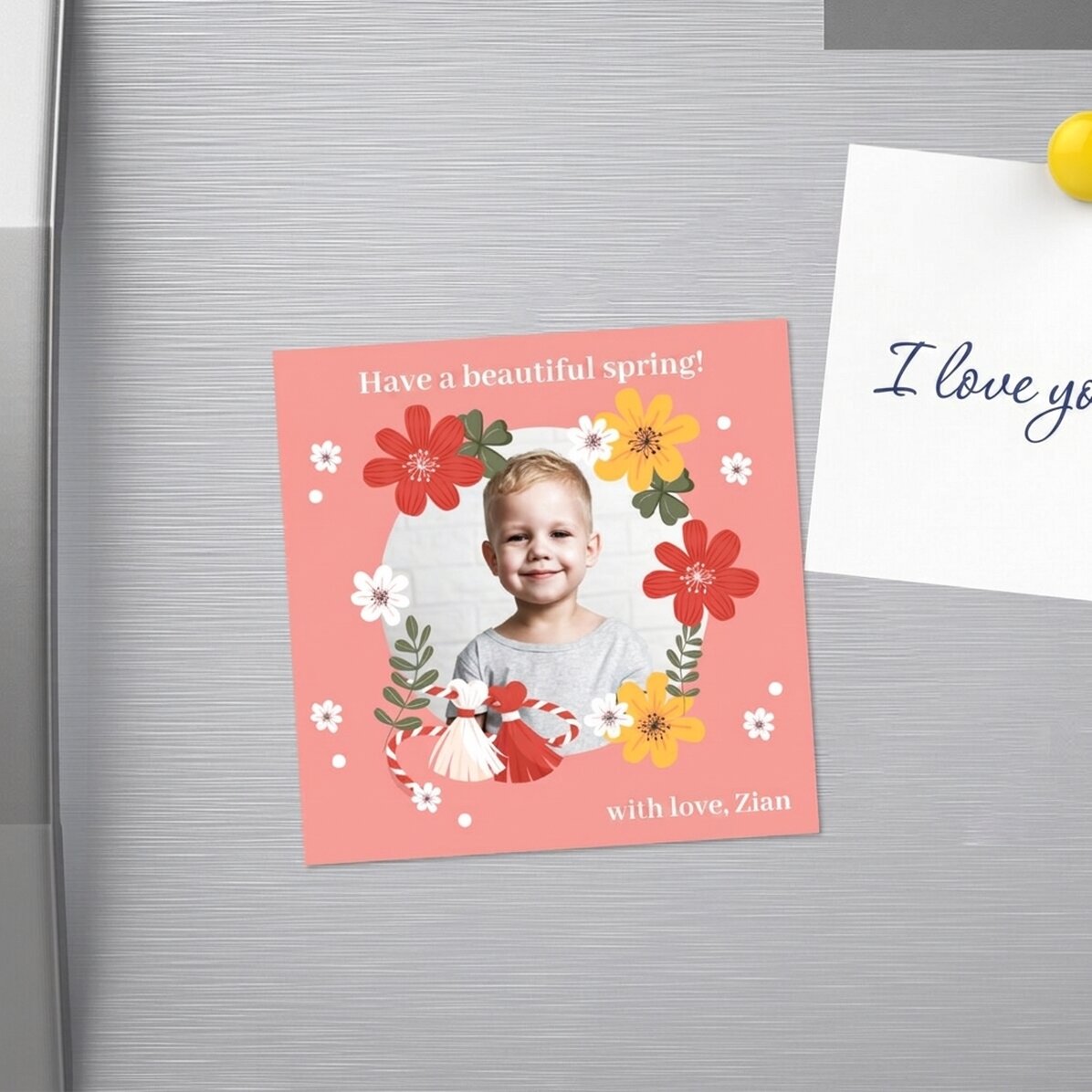 Magnet 10x10 s vlastní fotografií a vzkazem – 1. března