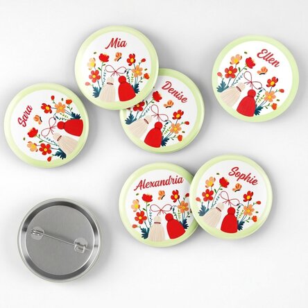 Set of 6 personalised name badges
