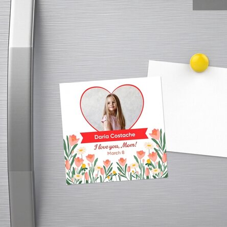 Magnet 10x10 s vlastní fotografií a textem – 8. března