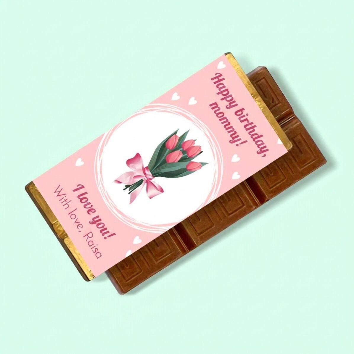 Mini čokoládová tabulka s osobním vzkazem – Flowers
