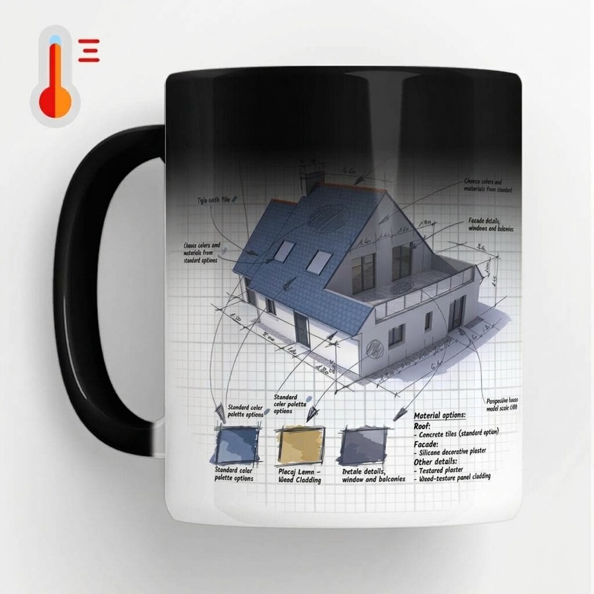 Termocitlivý hrnek s vlastním textem pro architekty
