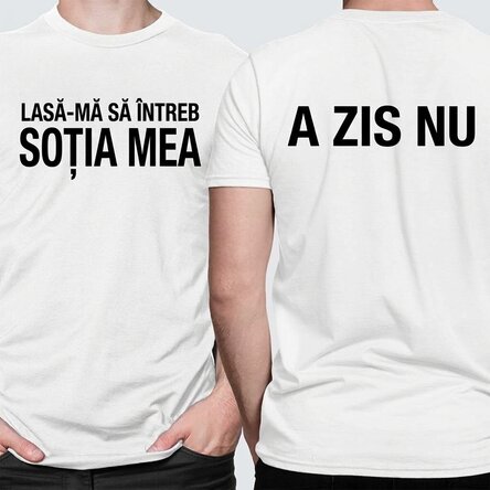 Bavlněné tričko s vtipným nápisem na přední i zadní straně