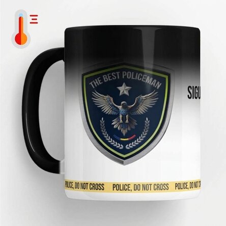 Termocitlivý hrnek s vlastním textem – Nejlepší policista