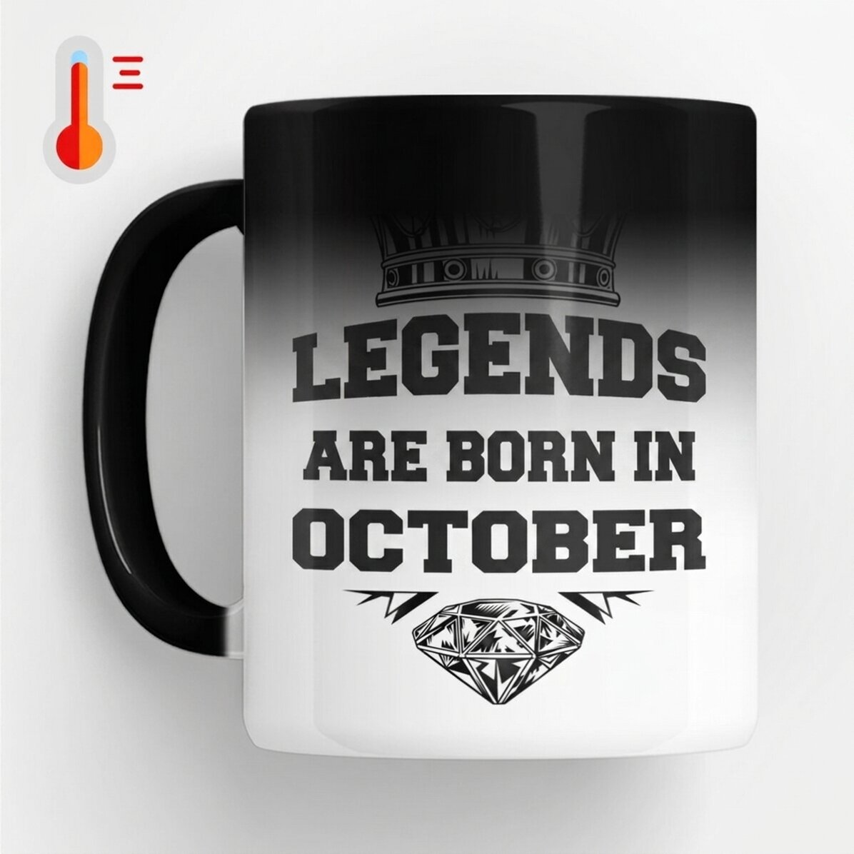 Termocitlivý hrnek s vlastním textem – Legendy se rodí v...