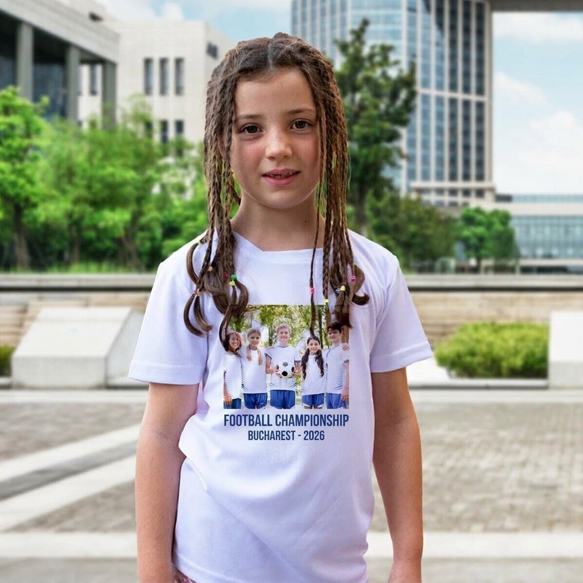 Dětské sportovní tričko s vlastní fotografií a textem