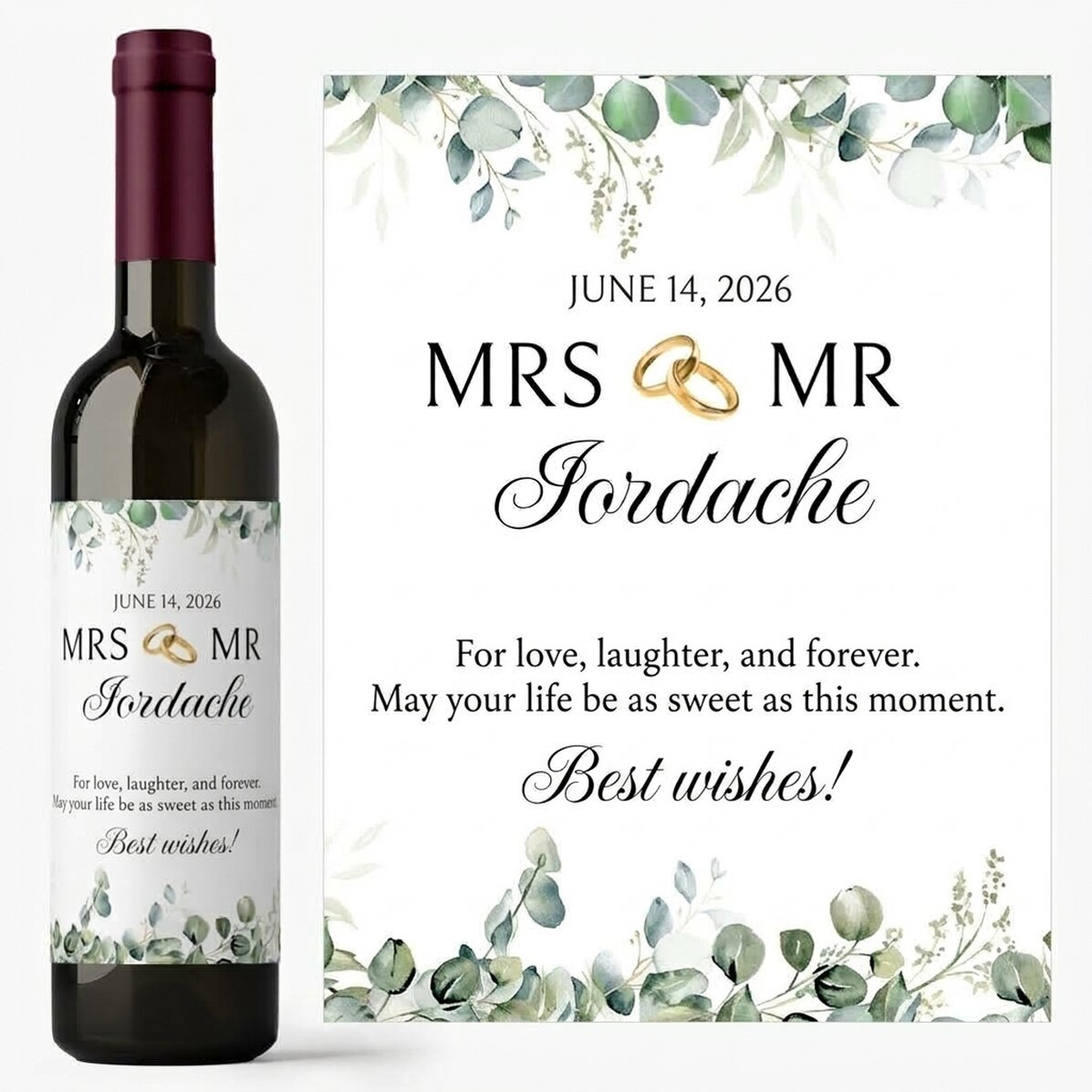 Víno s osobním vzkazem – Mrs & Mr