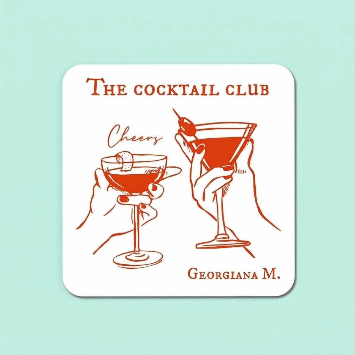 Osobní podtácek s jménem – The cocktail club