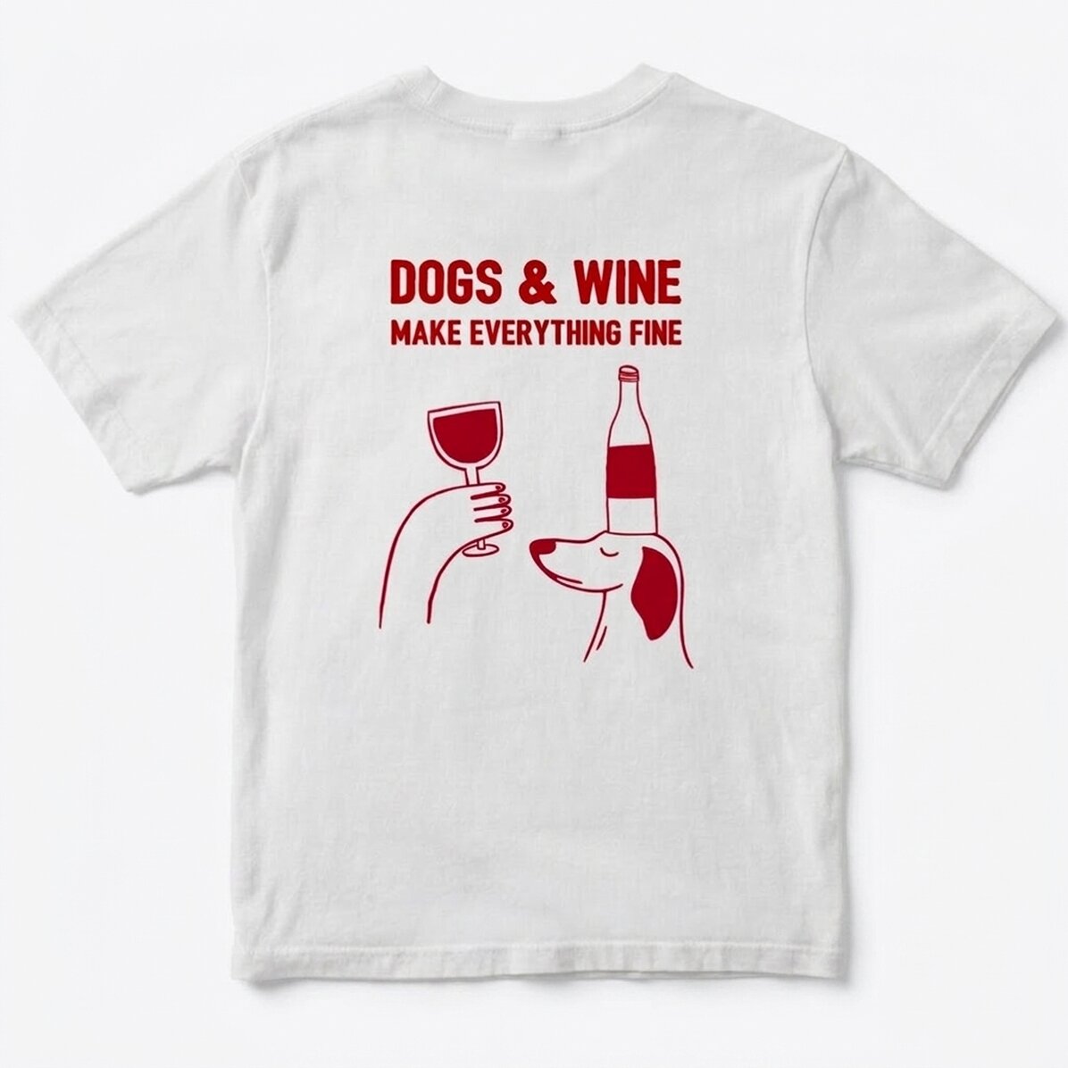 Bavlněné tričko s vlastním nápisem – Wine