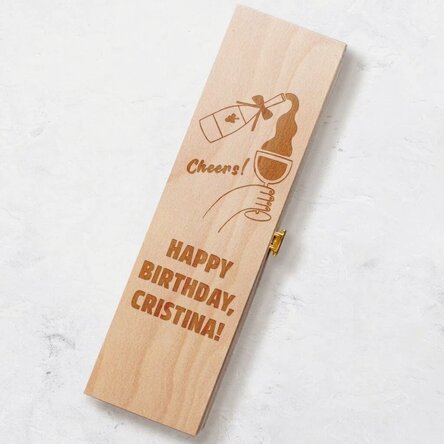 Personalizovaná krabička na víno – Happy Birthday